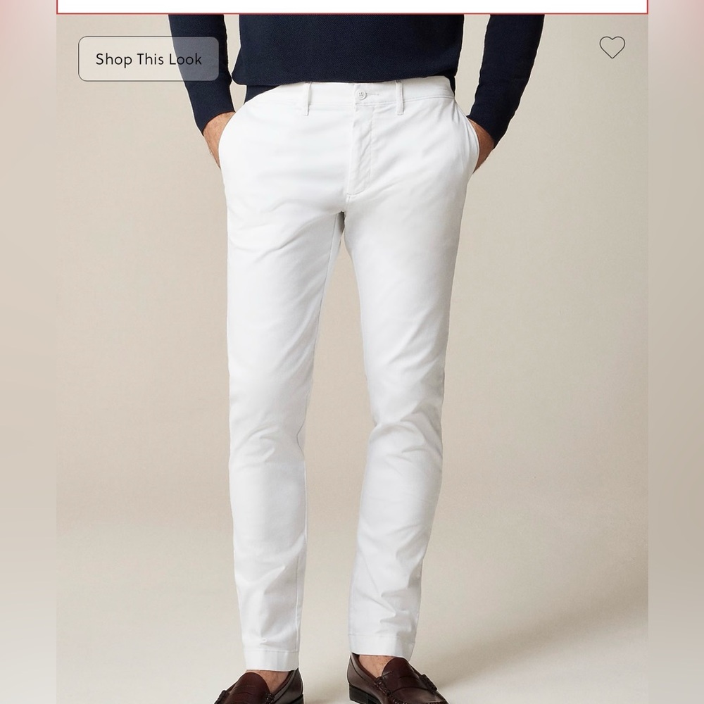 J. Crew Men’s White Chinos in great condition SLIM